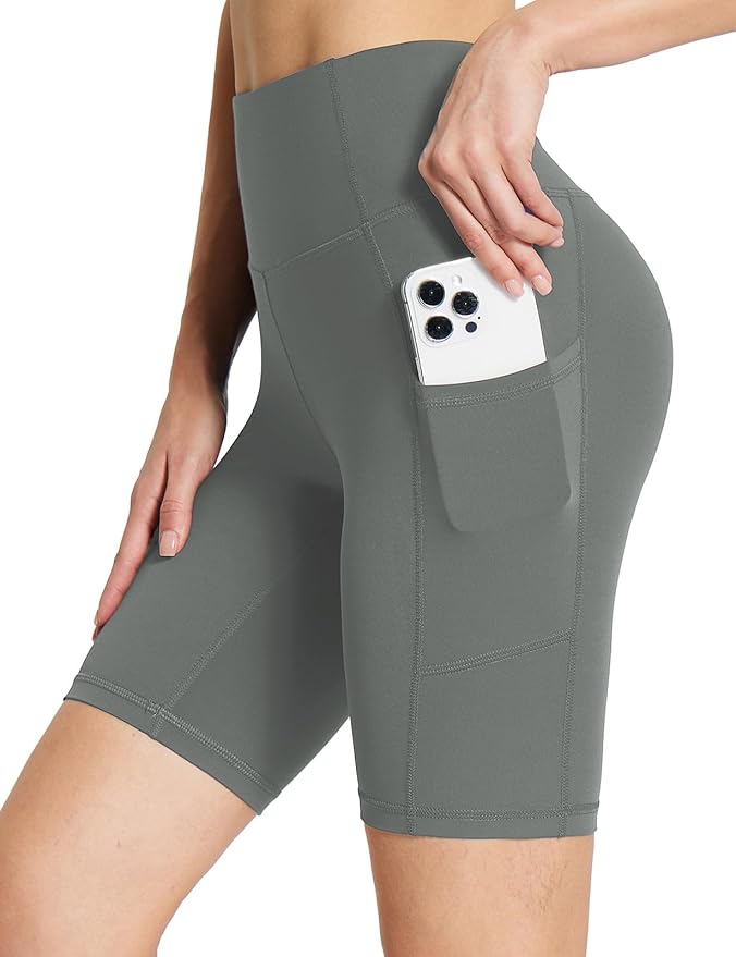 baleaf Women's 8"/ 5"/ 3" Biker Shorts High Waist Yoga Workout Gym Running Volleyball Spandex Shorts with Pockets