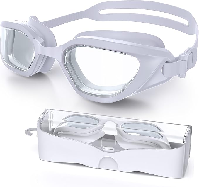 Swim Goggles, Unisex Adult Swimming Goggles Anti Fog Anti UV No Leakage Wide View for Men Women Youth