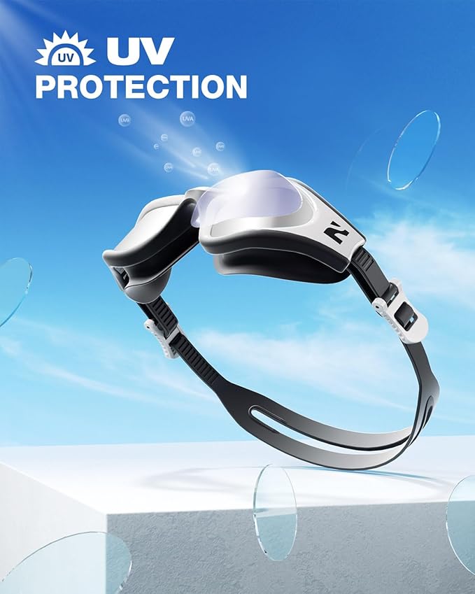 ZIONOR G1 Lite Swim Goggles with Swim Cap Comfortable Anti-fog Swimming Goggles Cap Set for Adult Men Women