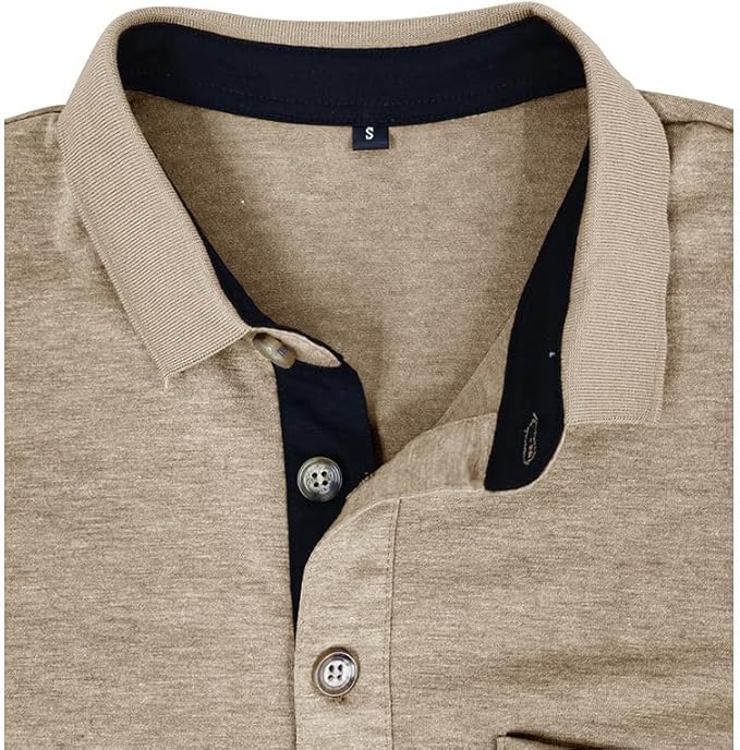 Men's Casual Polo Shirts Classic Button Basic Short Sleeve Shirt Solid Color Cotton Tees Golf Stylish Tops