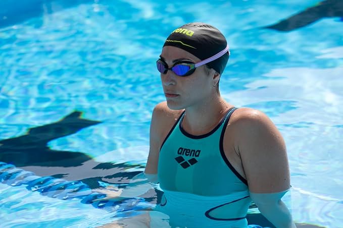 ARENA Unisex Python Racing Swim Goggles for Men and Women Anti-Fog No Leak Max Comfort Dual Strap, Mirror/Non-Mirror Lens