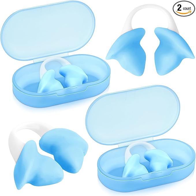 Soulchen 2 Pcs Swimming Nose Plugs Silicone Waterproof Painless Swim Nose Clip with Storage Box for Adults Kids Men Women Beginners