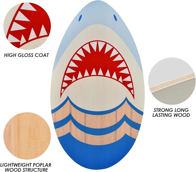 seething 35 Inch Skimboard with High Gloss Coat Wood Skim Board for Beginners,Kids, Teenagers, Adults and All Skimming