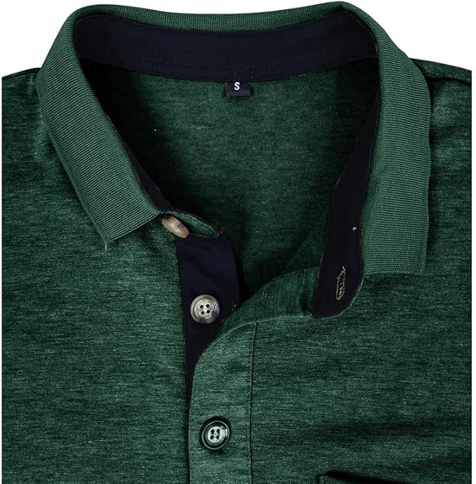 Men's Casual Polo Shirts Classic Button Basic Short Sleeve Shirt Solid Color Cotton Tees Golf Stylish Tops