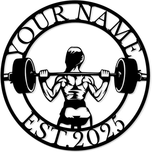Personalized Metal Gym Sign, Custom Fitness Metal Wall Decor, Body Builder Lovers Gift, Gym Custom Unique Metal Wall Art, fitness room decor, home gym decor, gym wall art (Style-4)