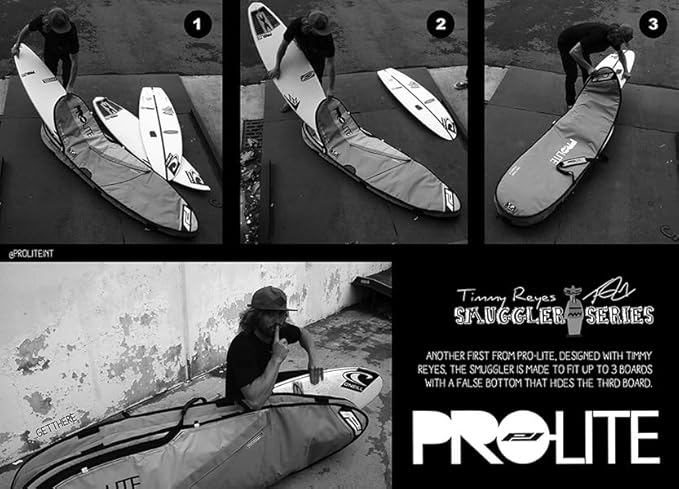 Pro-Lite Smuggler Series Surfboard Travel Bag-Shortboard (1-3 Boards) size 6'0, 6'3, 6'6, 6'10