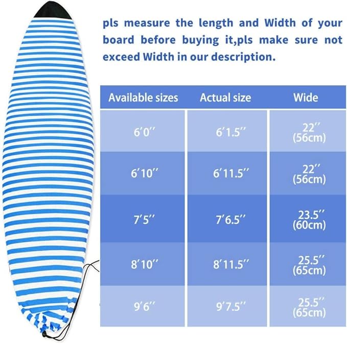 UCEDER Surfboard Sock Cover,Lightweight Stretch Board Bag for Sun Protection,Foldable Surfboard Sock Sleeve Perfect for Travel and Transportation