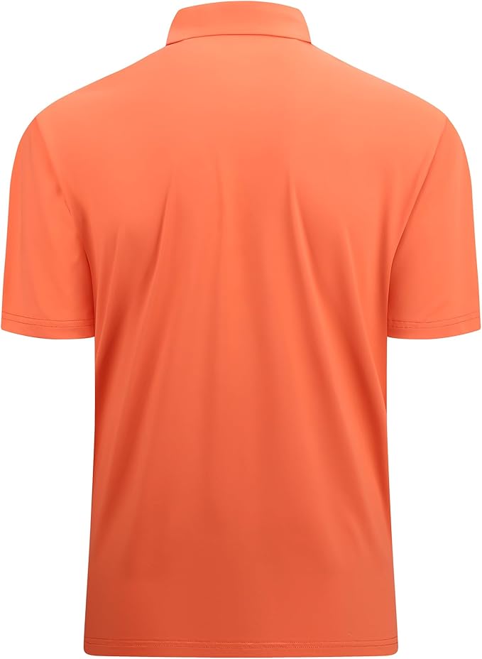 Alex Vando Mens Golf Shirt Moisture Wicking Quick-Dry Solid Short Sleeve Polo Shirts for Men