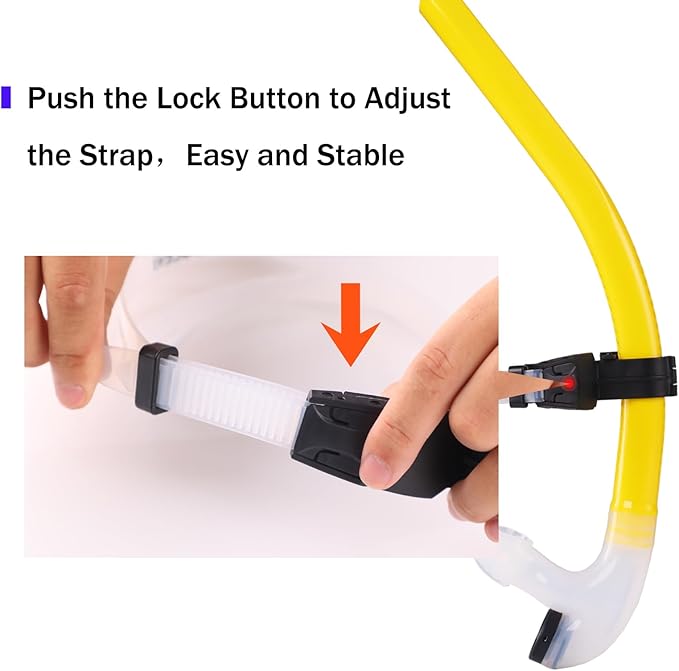 Swim Snorkel for Lap Swimming，No Loud gurgling Noise No Hurt Forehead No Slip Swimming Snorkeling Training for Adult/Kid/Youth,Swimmer Snorkle Center Mount Snorkel One-Way Purge Valve