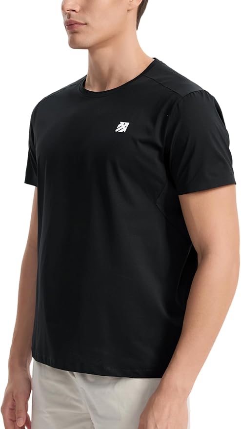 Mens Seamless Workout T-Shirts Lightweight Moisture Wicking Running Hiking Camping Tennis Pickleball Shirts for Men