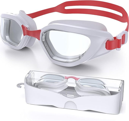 Swim Goggles, Unisex Adult Swimming Goggles Anti Fog Anti UV No Leakage Wide View for Men Women Youth