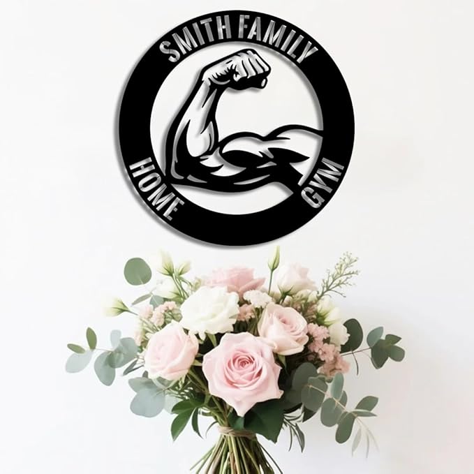 Personalized Home Gym Metal Name Sign | Custom Family Wall Art & Split Letter Name | Wedding Gift & Anniversary | Indoor Metal Decor Gift for Women, Men, Wife, Parents, Couple
