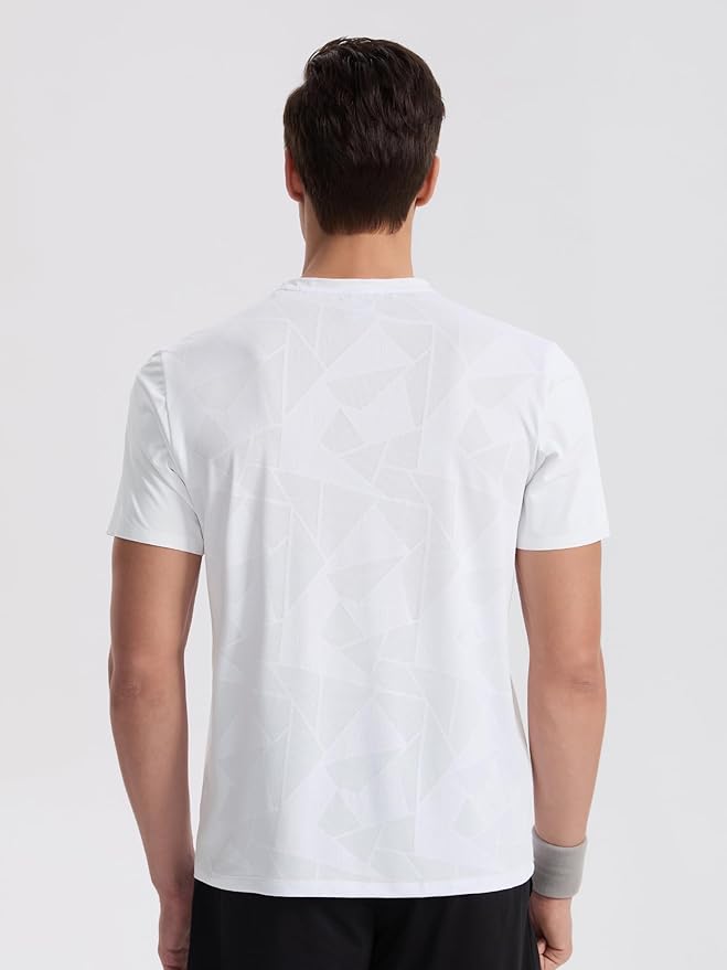 Mens Seamless Workout T-Shirts Lightweight Moisture Wicking Running Hiking Camping Tennis Pickleball Shirts for Men