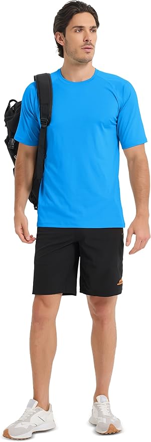 MAGCOMSEN Men's Short Sleeve UPF 50+ Sun Protection Shirts Quick Dry Athletic T-Shirt Hiking Running Swimming Rash Guard