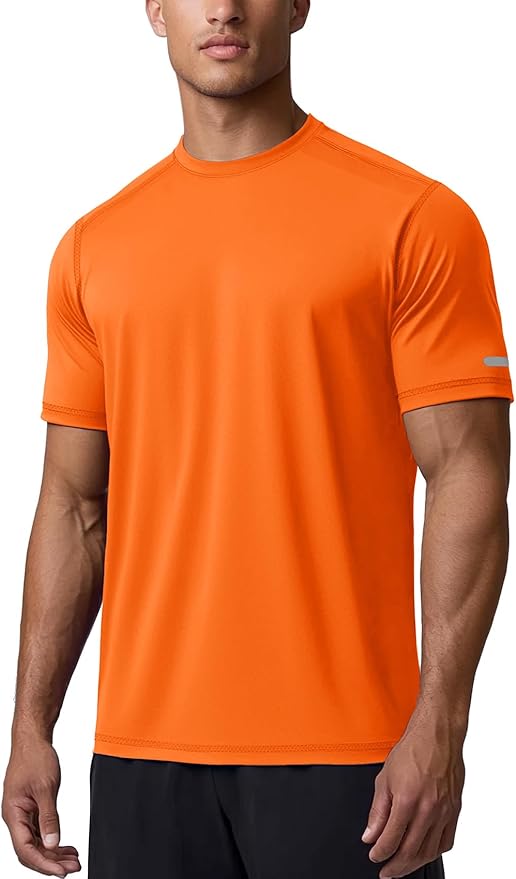 Zengjo Athletic Shirts for Men Short Sleeve Quick Dry Workout Running Gym Sport Exercise Tee Moisture Wicking