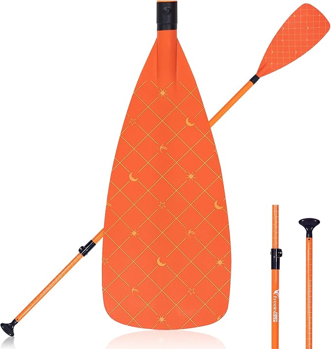 Freein 3-Piece Adjustable & Floating SUP Paddle - Fiberglass Shaft, Nylon Blade (71-83")