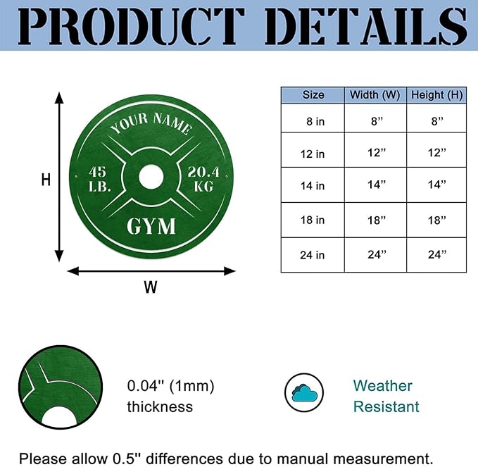 Personalized Home Gym LED Tin Metal Sign Multiple Sizes, Weight Lifting Exercise Workout Room Training Fitness Center Motivational Inspirational Quotes Decor Wall Art Hanging Accessories (08 LED)