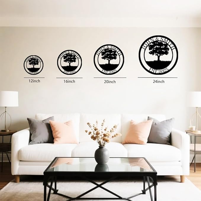 Tree of Life Metal Name Sign | Custom Metal Signs | Personalized Wall Art | Wedding Gift Indoor Decor Gift for Women, Men, Wife, Parents, Couple