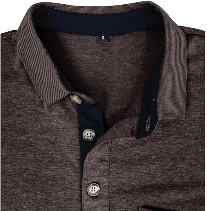 Men's Casual Polo Shirts Classic Button Basic Short Sleeve Shirt Solid Color Cotton Tees Golf Stylish Tops