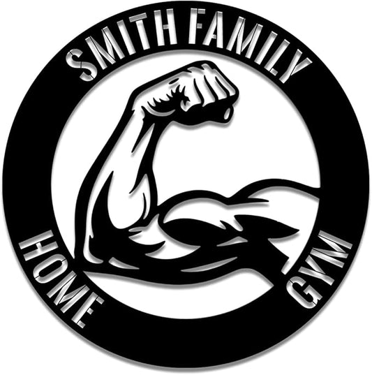 Personalized Home Gym Metal Name Sign | Custom Family Wall Art & Split Letter Name | Wedding Gift & Anniversary | Indoor Metal Decor Gift for Women, Men, Wife, Parents, Couple