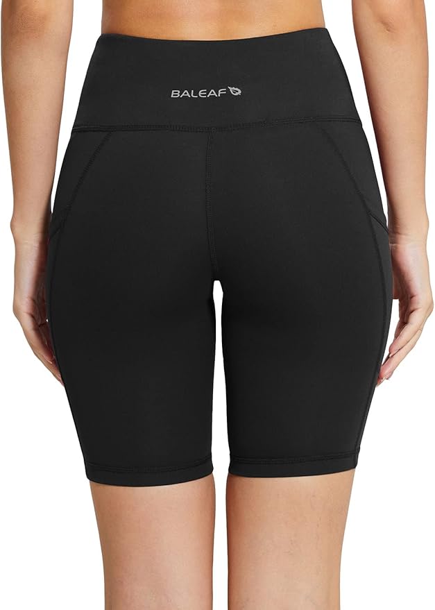 baleaf Women's 8"/ 5"/ 3" Biker Shorts High Waist Yoga Workout Gym Running Volleyball Spandex Shorts with Pockets