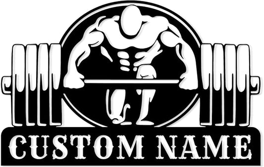 Customized Metal Gym Name Sign, Personalized Sports Room Wall Art,Metal Gym Sign,Unique Fitness Wall Sign, Gym Lovers Unique Gift, Gym Wall Art,Training Center Sign (Style-14)