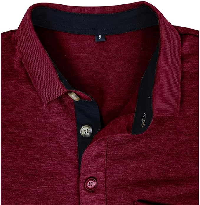 Men's Casual Polo Shirts Classic Button Basic Short Sleeve Shirt Solid Color Cotton Tees Golf Stylish Tops