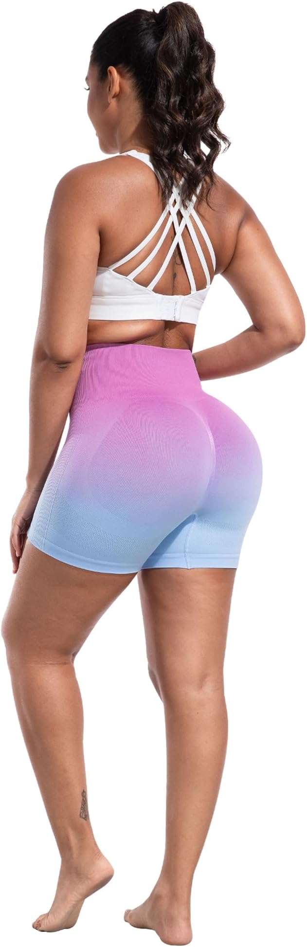 CHRLEISURE Women's 4 Packs Workout Gym Shorts, High Waisted Butt Lifting Scrunch Butt Seamless Booty Shorts