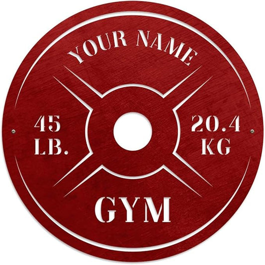 Personalized Home Gym LED Tin Metal Sign Multiple Sizes, Weight Lifting Exercise Workout Room Training Fitness Center Motivational Inspirational Quotes Decor Wall Art Hanging Accessories (09 w/o LED)