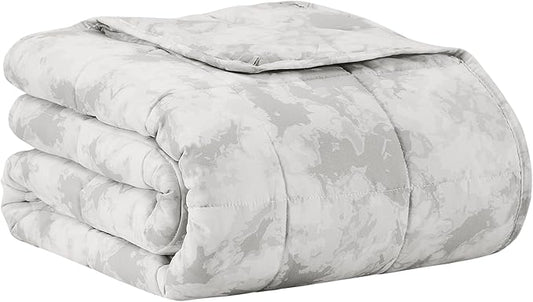 L'AGRATY Weighted Blanket - 48"x72" 15lbs Cooling Breathable Heavy Blanket Microfiber Material with Glass Beads for Adult All-Season Summer Fall Winter Soft Thick Comfort