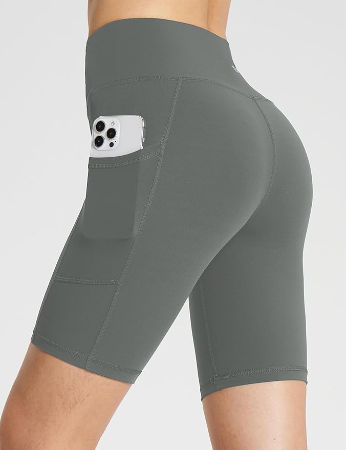 baleaf Women's 8"/ 5"/ 3" Biker Shorts High Waist Yoga Workout Gym Running Volleyball Spandex Shorts with Pockets