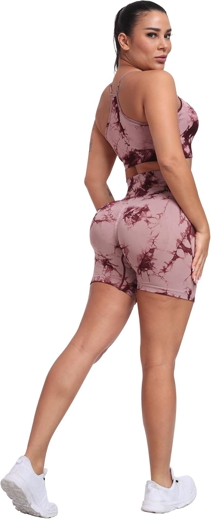 CHRLEISURE Women's 4 Packs Workout Gym Shorts, High Waisted Butt Lifting Scrunch Butt Seamless Booty Shorts