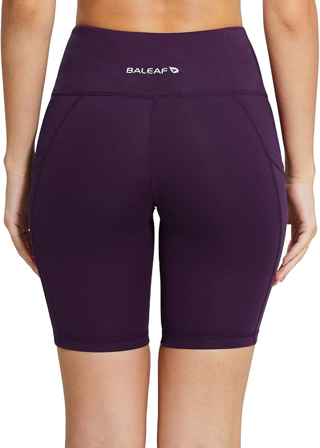 baleaf Women's 8"/ 5"/ 3" Biker Shorts High Waist Yoga Workout Gym Running Volleyball Spandex Shorts with Pockets