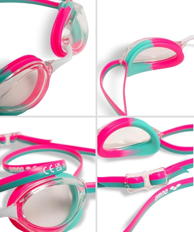 ARENA Unisex Python Racing Swim Goggles for Men and Women Anti-Fog No Leak Max Comfort Dual Strap, Mirror/Non-Mirror Lens