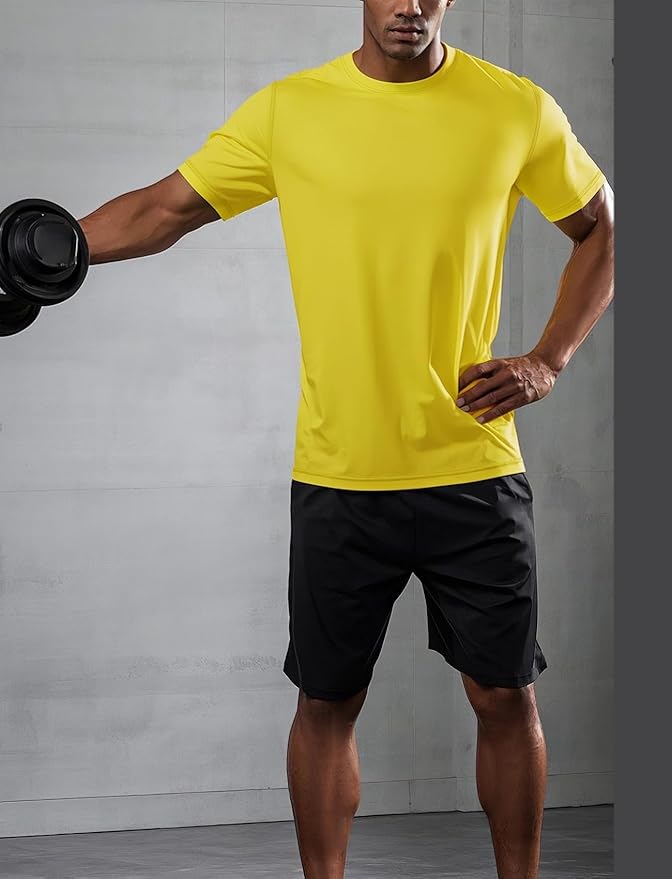 Zengjo Athletic Shirts for Men Short Sleeve Quick Dry Workout Running Gym Sport Exercise Tee Moisture Wicking