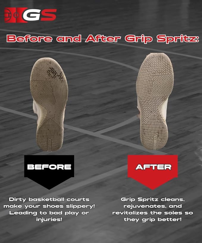 Basketball Shoe Grip Spray - Improve Sole Traction & Court Grip - Rejuvenate & Elongate Sneaker Life - Anti Slip Grip & Performance Enhancer - Basketball Accessory