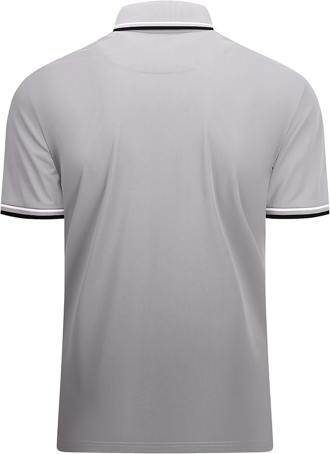 Esabel.C Jacquard Golf Shirts for Men Moisture Wicking Short Sleeve Performance Dry Fit Active Mens Polo Shirts