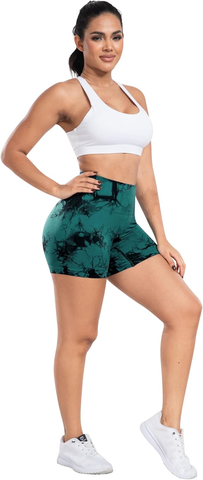 CHRLEISURE Women's 4 Packs Workout Gym Shorts, High Waisted Butt Lifting Scrunch Butt Seamless Booty Shorts