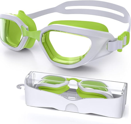 Swim Goggles, Unisex Adult Swimming Goggles Anti Fog Anti UV No Leakage Wide View for Men Women Youth