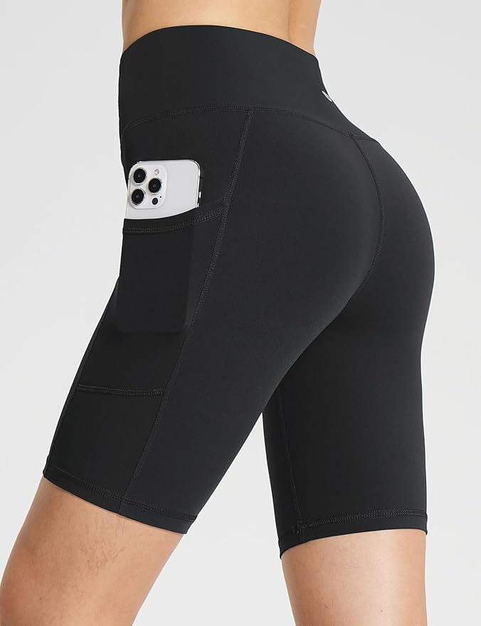 baleaf Women's 8"/ 5"/ 3" Biker Shorts High Waist Yoga Workout Gym Running Volleyball Spandex Shorts with Pockets