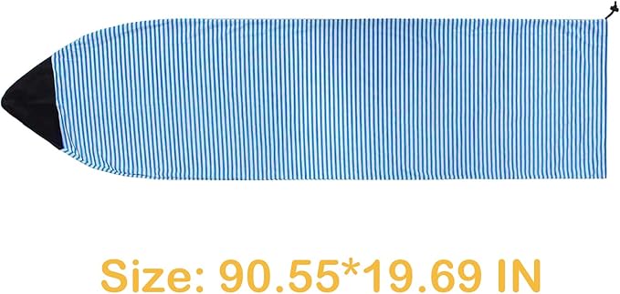 Surf Sock, Surfboard Sock Cover for Longboard Paddleboard Surf Board Sup Paddle Board, 6-8 FT Foot Quick Dry Stretch Surfboard Bag Sleeve with Drawstring Closure