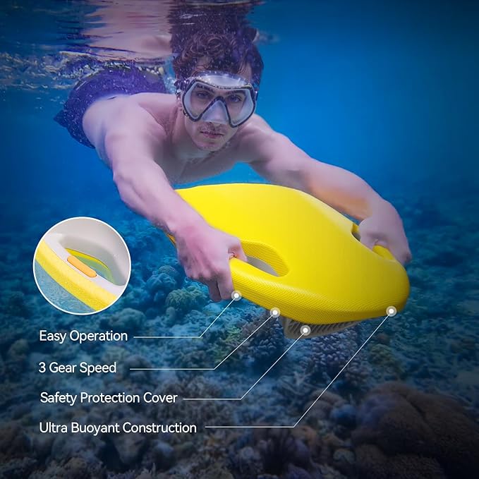 Asiwo Swimming Kickboard Electirc, Swim Training Kickboard 3 Speed Water Sports Swimming Pool Board for Adults Kids