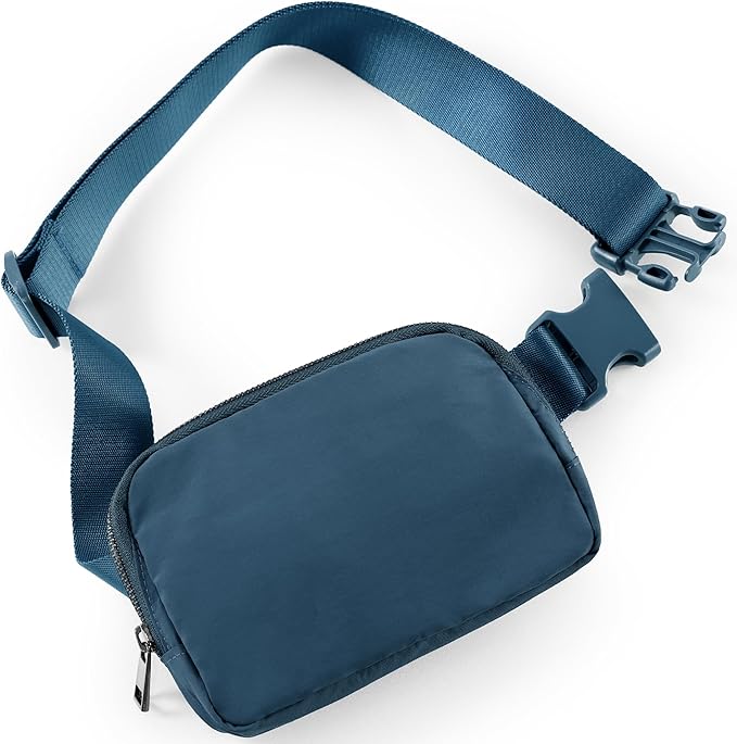 ODODOS Unisex Mini Belt Bag with Adjustable Strap Small Fanny Pack for Workout Running Traveling Hiking, Navy Blue