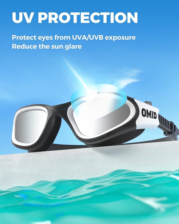 OMID Swim Goggles, P2 Polarized Swimming Goggles for Men Anti-fog Goggles Swimming for Adult Women