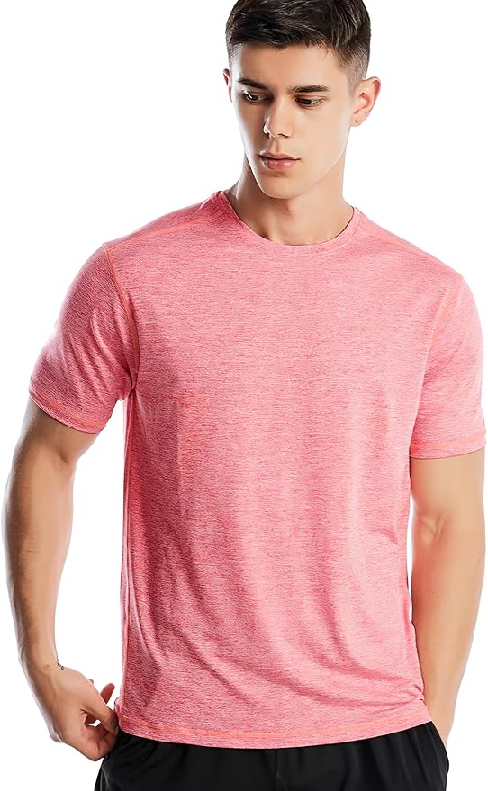 Zengjo Athletic Shirts for Men Short Sleeve Quick Dry Workout Running Gym Sport Exercise Tee Moisture Wicking