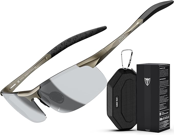 ATTCL Men's Sports Polarized Sunglasses Men for Driving running Fishing Golf - UV Protection Sun glasses Metal Frame