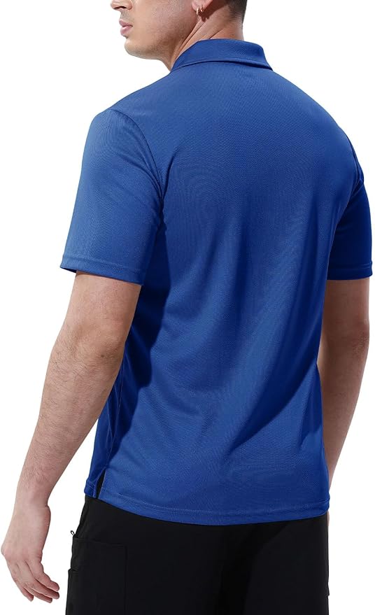 TBMPOY Men's Polo Shirts with Pocket Short Sleeve Quick Dry Casual Sports Outdoor Golf Shirt