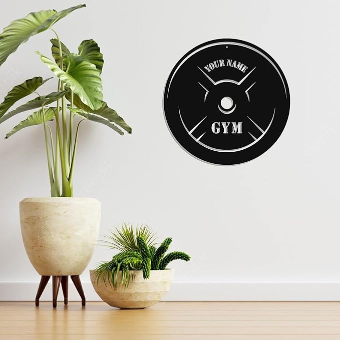Personalized Home Gym LED Tin Metal Sign Multiple Sizes, Gym Sign Wall Decor, Exercise Workout Room Decor Fitness Center, Motivational Inspirational Hanging Wall Art Wall Plaque (05 w/o lights)
