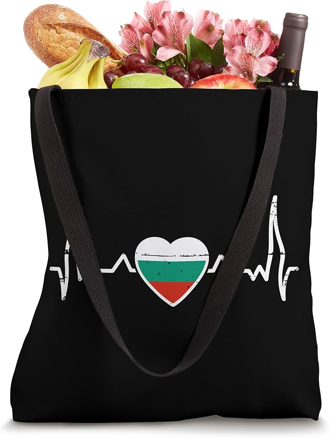 Bulgaria Vintage Heartbeat Bulgarian Flag Tote Bag