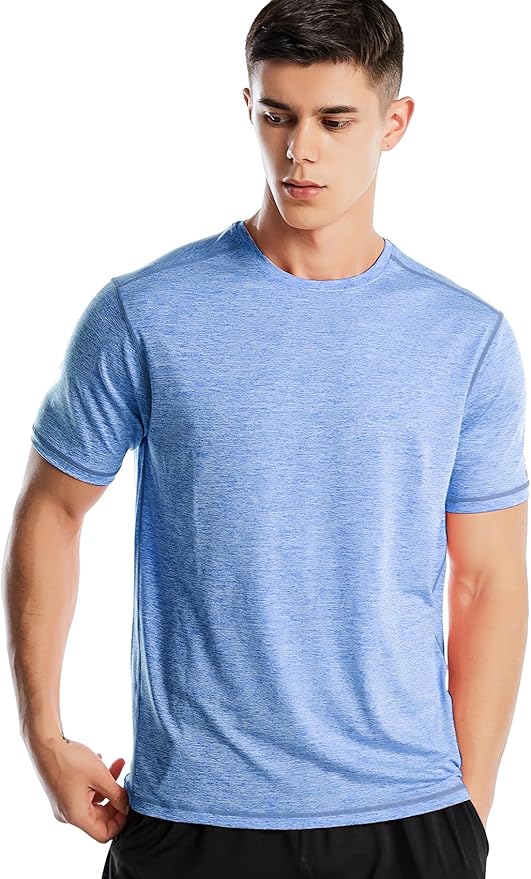 Zengjo Athletic Shirts for Men Short Sleeve Quick Dry Workout Running Gym Sport Exercise Tee Moisture Wicking
